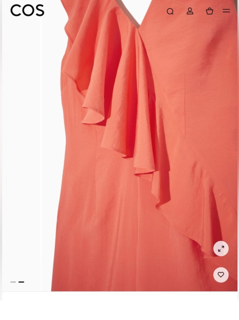 COS Women's Coral Ruffle V-Neck Jumpsuit 10 - Picture 4 of 4